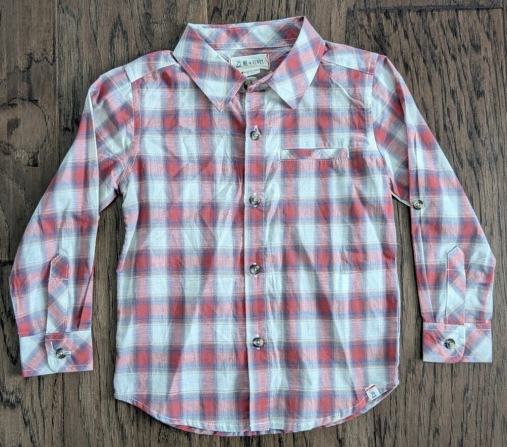 Me & Henry Woven Cotton Plaid Shirt